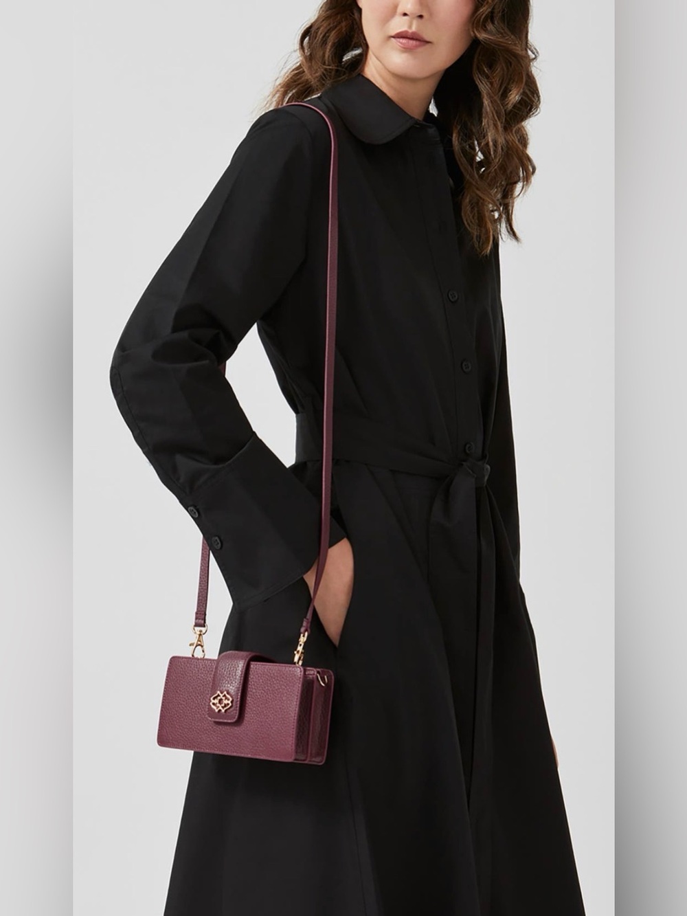 RADLEY LONDON Mini West Mews Burgundy Leather Crossbody Phone and wallet